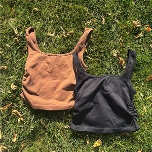 Elegant Black and Tan Women's Tank Tops